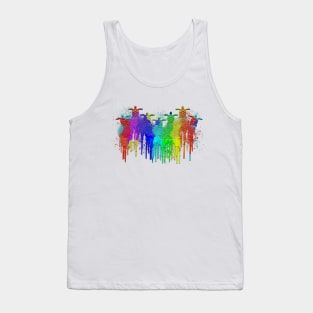 colorful Rainbow Turtles with Splashes Tank Top